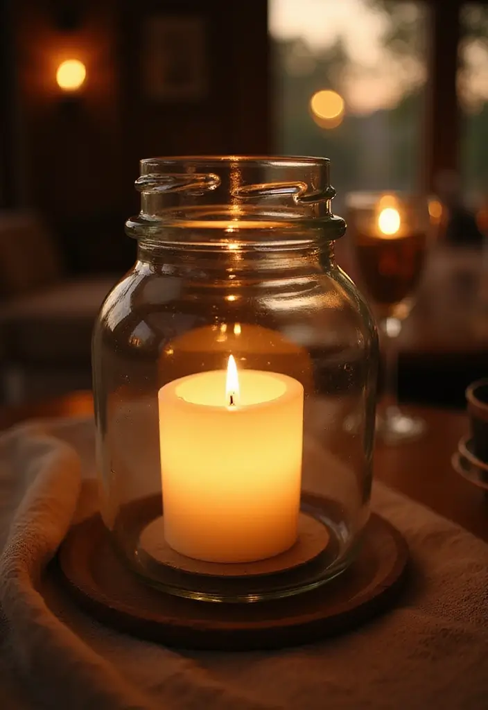 25 Glass Butter Churn Decor Ideas for a Rustic Country Touch 71 25 Glass Butter Churn Decor Ideas for a Rustic Country Touch - 21. Cozy Candle Holder