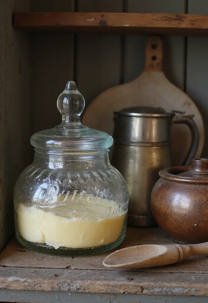 25 Glass Butter Churn Decor Ideas for a Rustic Country Touch 80 25 Glass Butter Churn Decor Ideas for a Rustic Country Touch - 24. Vintage Kitchen Tool Display