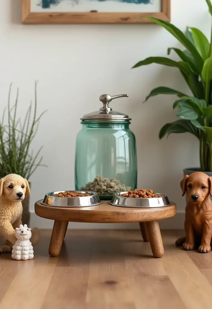 25 Glass Butter Churn Decor Ideas for a Rustic Country Touch 83 25 Glass Butter Churn Decor Ideas for a Rustic Country Touch - 25. Charming Pet Bowl Stand