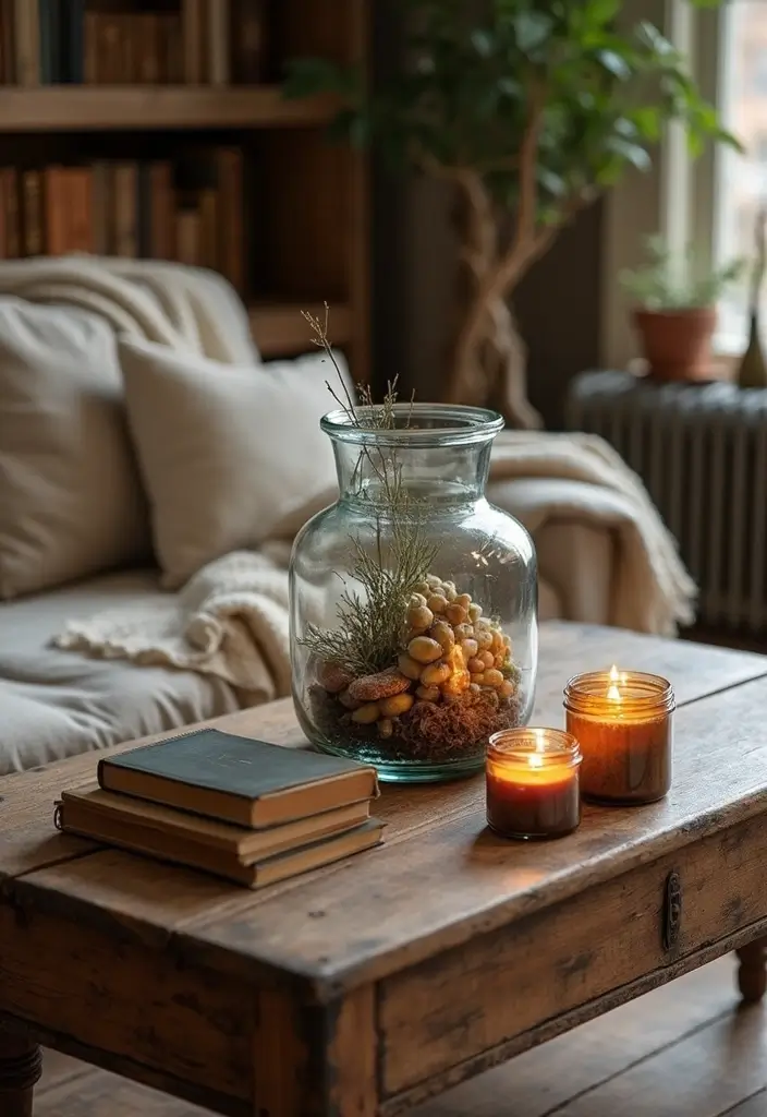 25 Glass Butter Churn Decor Ideas for a Rustic Country Touch 11 25 Glass Butter Churn Decor Ideas for a Rustic Country Touch - 5. Living Room Coffee Table