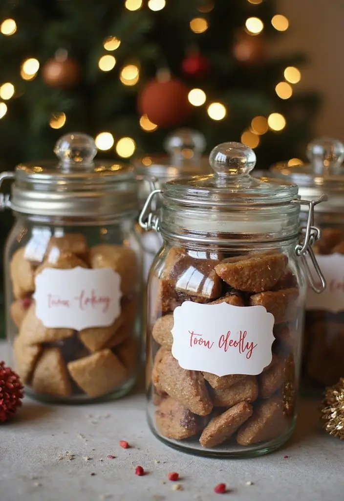 25 Glass Canister Christmas Decor Ideas for Holiday Cheer 63 25 Glass Canister Christmas Decor Ideas for Holiday Cheer - 19. DIY Glass Canister Labels