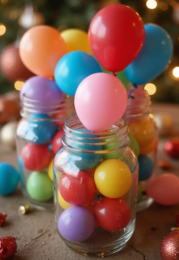 25 Glass Canister Christmas Decor Ideas for Holiday Cheer 64 25 Glass Canister Christmas Decor Ideas for Holiday Cheer - 20. Balloon Fillers for Festive Fun