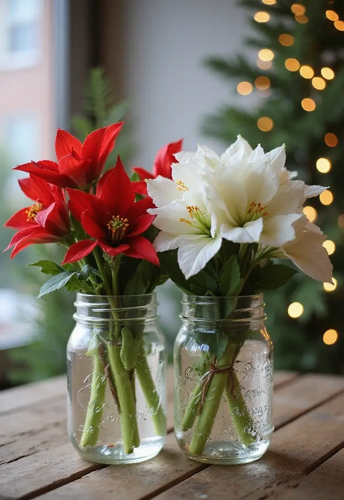 25 Glass Canister Christmas Decor Ideas for Holiday Cheer 65 25 Glass Canister Christmas Decor Ideas for Holiday Cheer - 21. Seasonal Floral Arrangements