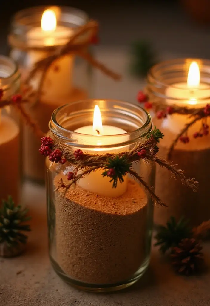 25 Glass Canister Christmas Decor Ideas for Holiday Cheer 66 25 Glass Canister Christmas Decor Ideas for Holiday Cheer - 22. Creative Candle Holders