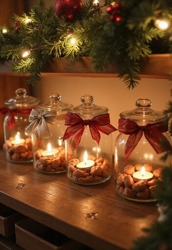 25 Glass Canister Christmas Decor Ideas for Holiday Cheer 70 25 Glass Canister Christmas Decor Ideas for Holiday Cheer - 24. Glass Canisters as Advent Containers