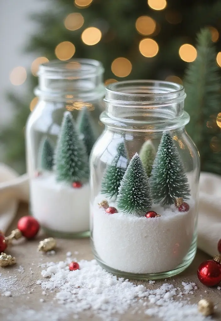 25 Glass Canister Christmas Decor Ideas for Holiday Cheer 14 25 Glass Canister Christmas Decor Ideas for Holiday Cheer - 4. Layered Textures with Epsom Salt