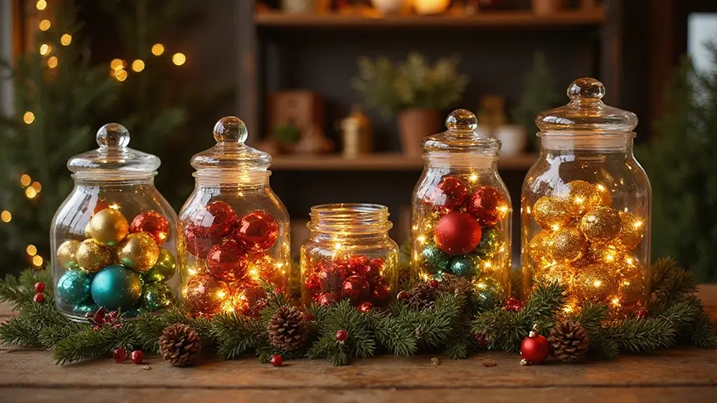 25 Glass Canister Christmas Decor Ideas for Holiday Cheer