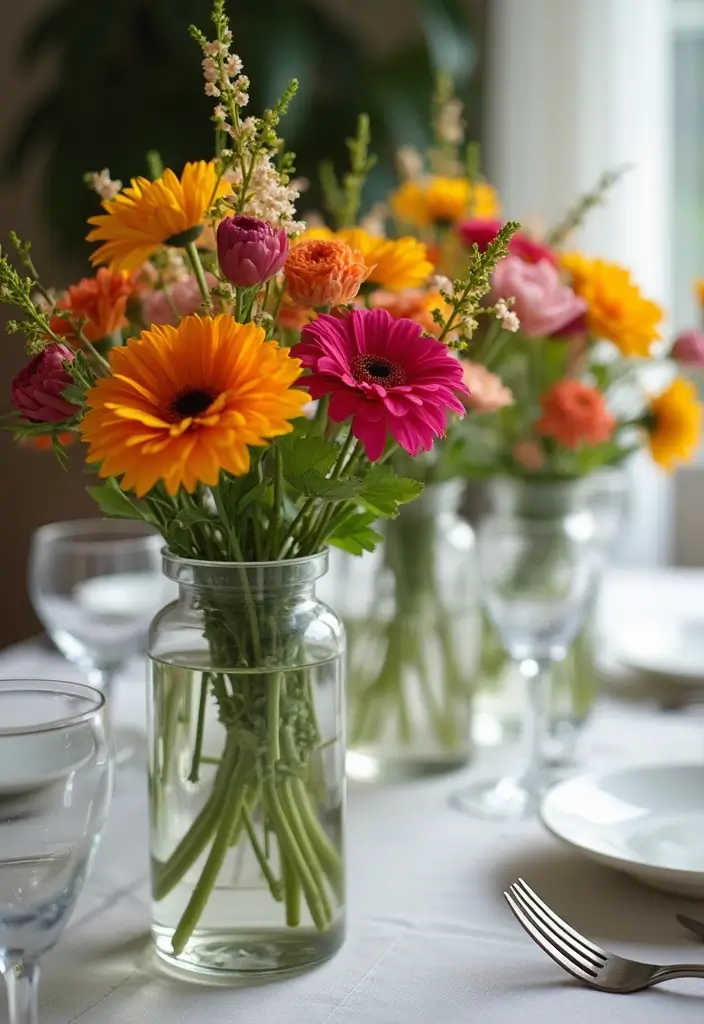 25 Glass Vase Centerpiece Ideas That Brighten Up Any Table - 1. Elegant Clear Glass Cylinder with Seasonal Blooms