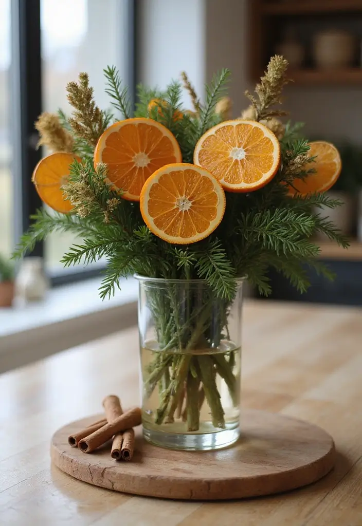 25 Glass Vase Christmas Decor Ideas for Holiday Inspiration 18 25 Glass Vase Christmas Decor Ideas for Holiday Inspiration - 12. Oranges and Greens Arrangement