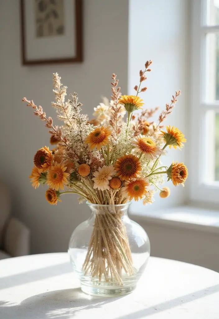 25 Glass Vase Christmas Decor Ideas for Holiday Inspiration 33 25 Glass Vase Christmas Decor Ideas for Holiday Inspiration - 15. Holiday Dried Flower Arrangement