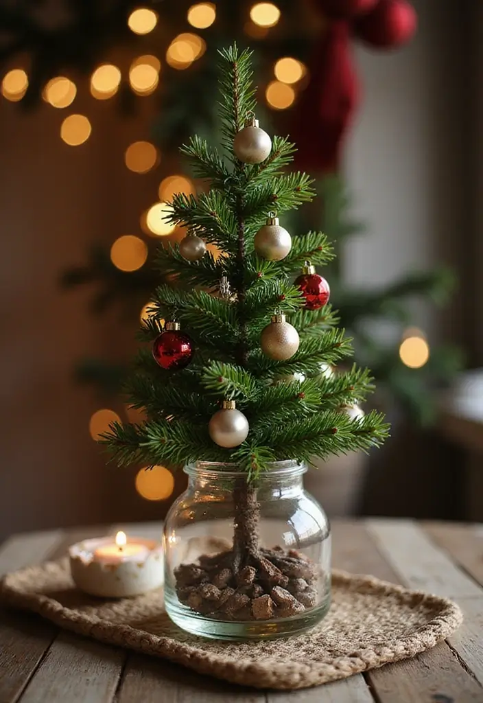 25 Glass Vase Christmas Decor Ideas for Holiday Inspiration 34 25 Glass Vase Christmas Decor Ideas for Holiday Inspiration - 16. Mini Christmas Tree in Glass