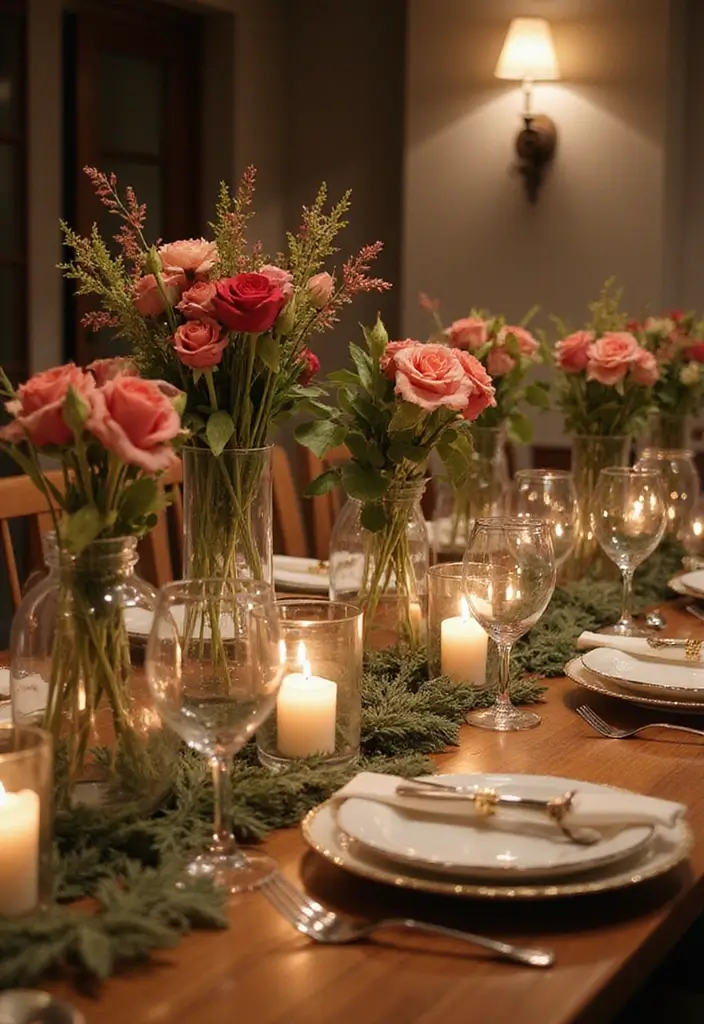 25 Glass Vase Christmas Decor Ideas for Holiday Inspiration 37 25 Glass Vase Christmas Decor Ideas for Holiday Inspiration - 19. Table Setting with Glass Vases