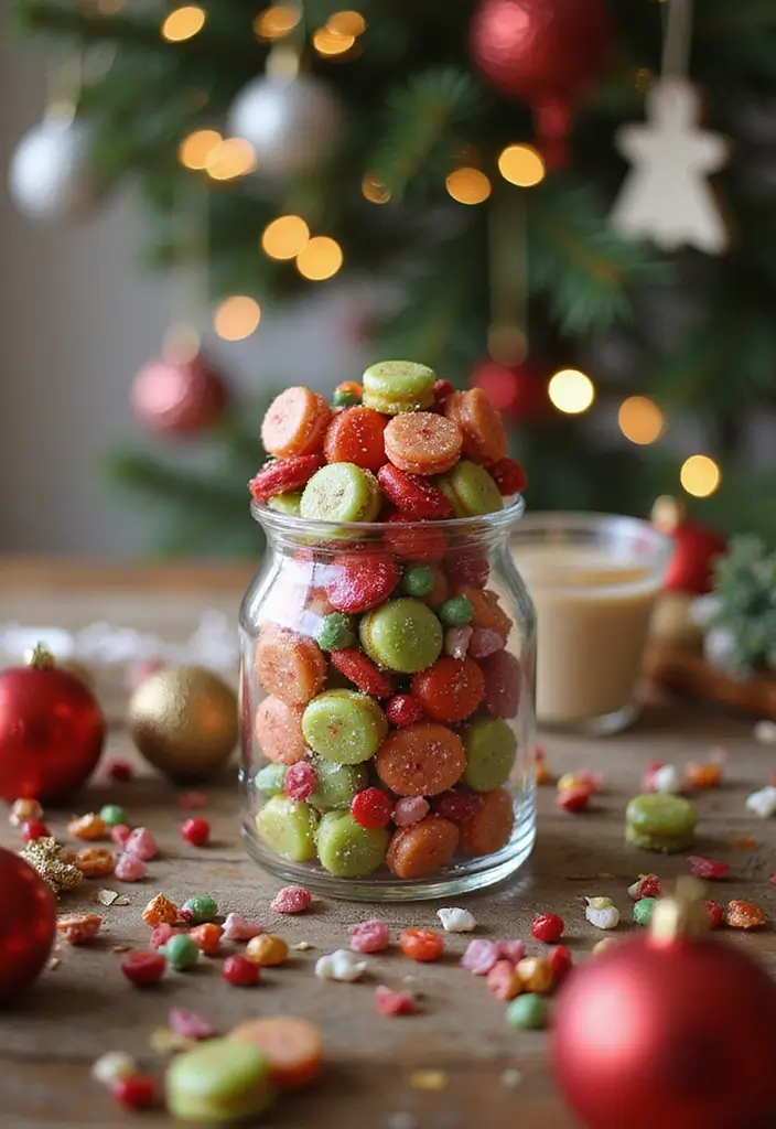 25 Glass Vase Christmas Decor Ideas for Holiday Inspiration 2 25 Glass Vase Christmas Decor Ideas for Holiday Inspiration - 2. Holiday Candy Jar