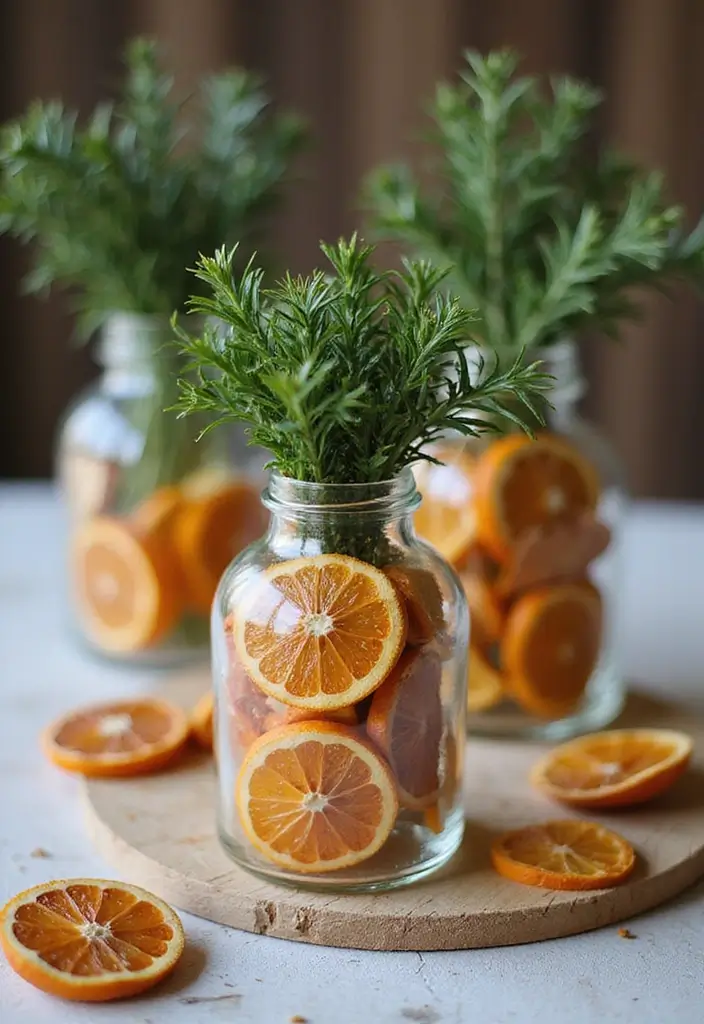25 Glass Vase Christmas Decor Ideas for Holiday Inspiration 39 25 Glass Vase Christmas Decor Ideas for Holiday Inspiration - 21. Glass Vases with Dried Citrus