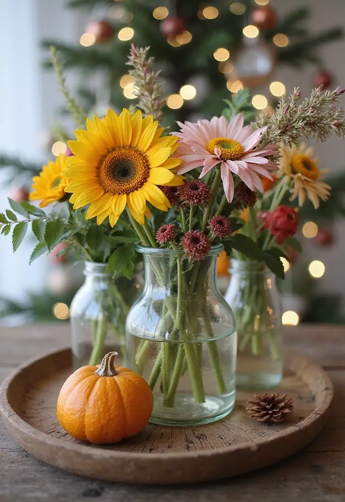 25 Glass Vase Christmas Decor Ideas for Holiday Inspiration 43 25 Glass Vase Christmas Decor Ideas for Holiday Inspiration - 23. Rustic Wood and Glass Combination