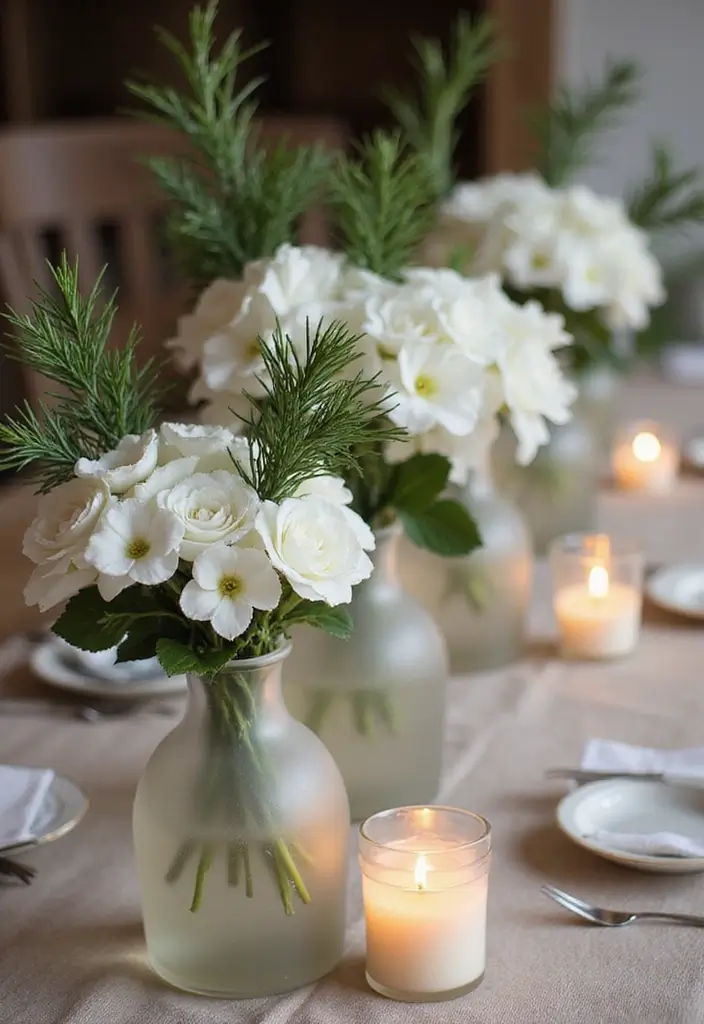25 Glass Vase Christmas Decor Ideas for Holiday Inspiration 15 25 Glass Vase Christmas Decor Ideas for Holiday Inspiration - 9. Frosted Glass Vases