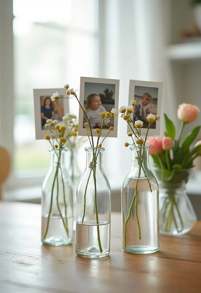 25 Glass Vase Decor Ideas for Creative and Affordable Home Projects 70 25 Glass Vase Decor Ideas for Creative and Affordable Home Projects - 12. DIY Glass Vase Photo Holders