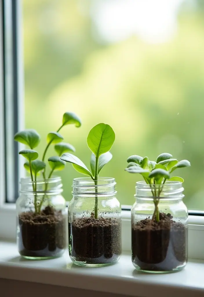 25 Glass Vase Decor Ideas for Creative and Affordable Home Projects 77 25 Glass Vase Decor Ideas for Creative and Affordable Home Projects - 13. Mini Garden Vases
