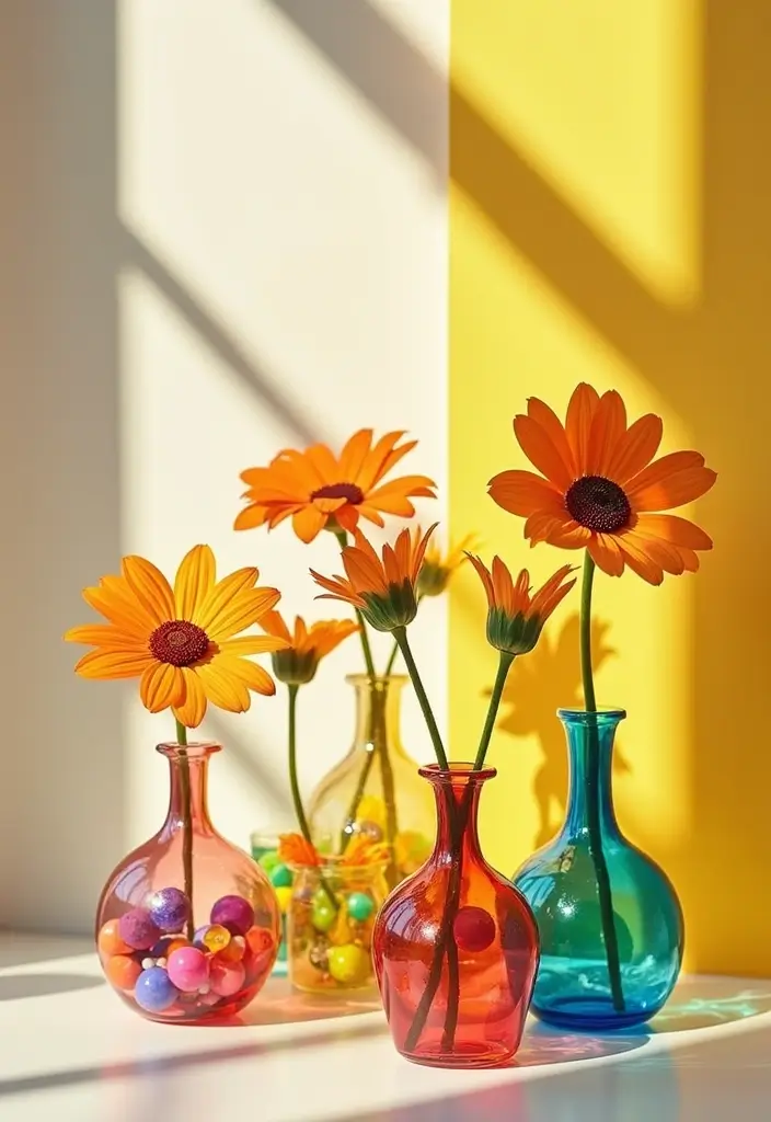 25 Glass Vase Decor Ideas for Creative and Affordable Home Projects 113 25 Glass Vase Decor Ideas for Creative and Affordable Home Projects - 19. Glass Vases with Colorful Marbles