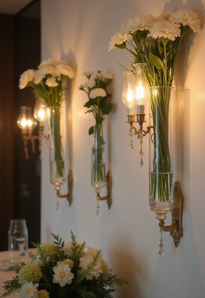 25 Glass Vase Decor Ideas for Creative and Affordable Home Projects 121 25 Glass Vase Decor Ideas for Creative and Affordable Home Projects - 21. Glass Vase Wall Sconces
