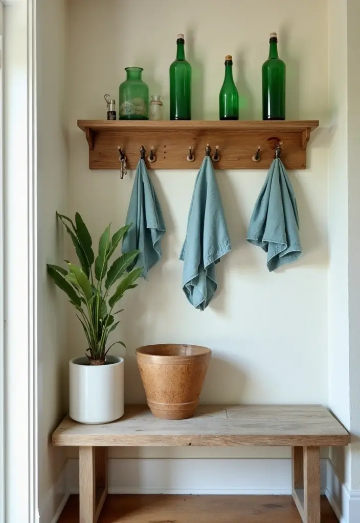 25 Green Glass Bottle Decor Ideas for Nature-Inspired Homes - 18. Green Glass Bottle Key Holder