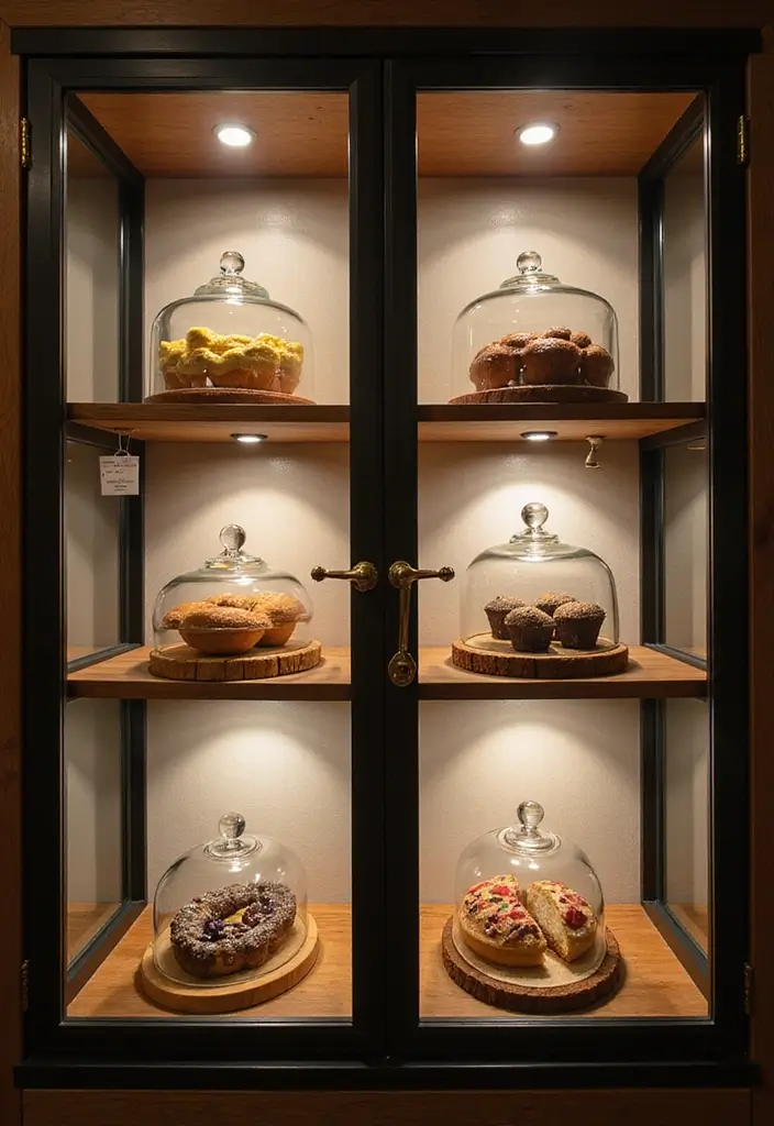 25 Kitchen Glass Cabinet Decor Ideas for Beautiful Displays - 16. Glass Cloche Displays