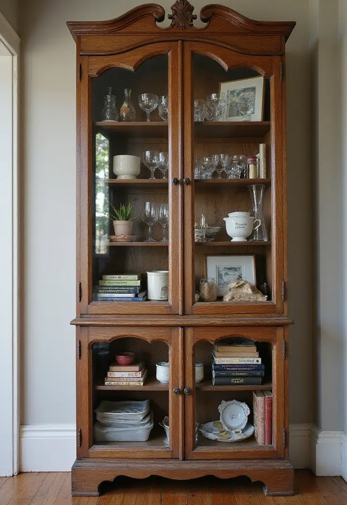 25 Kitchen Glass Cabinet Decor Ideas for Beautiful Displays - 25. Personal Touches