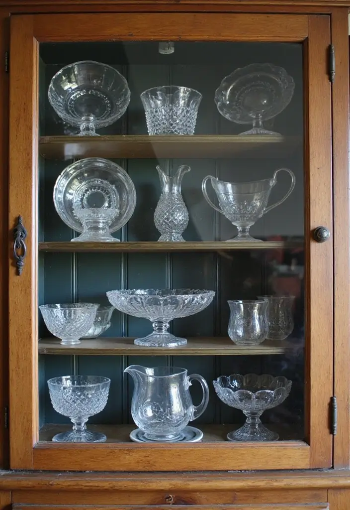 25 Kitchen Glass Cabinet Decor Ideas for Beautiful Displays - 5. Antique Treasures