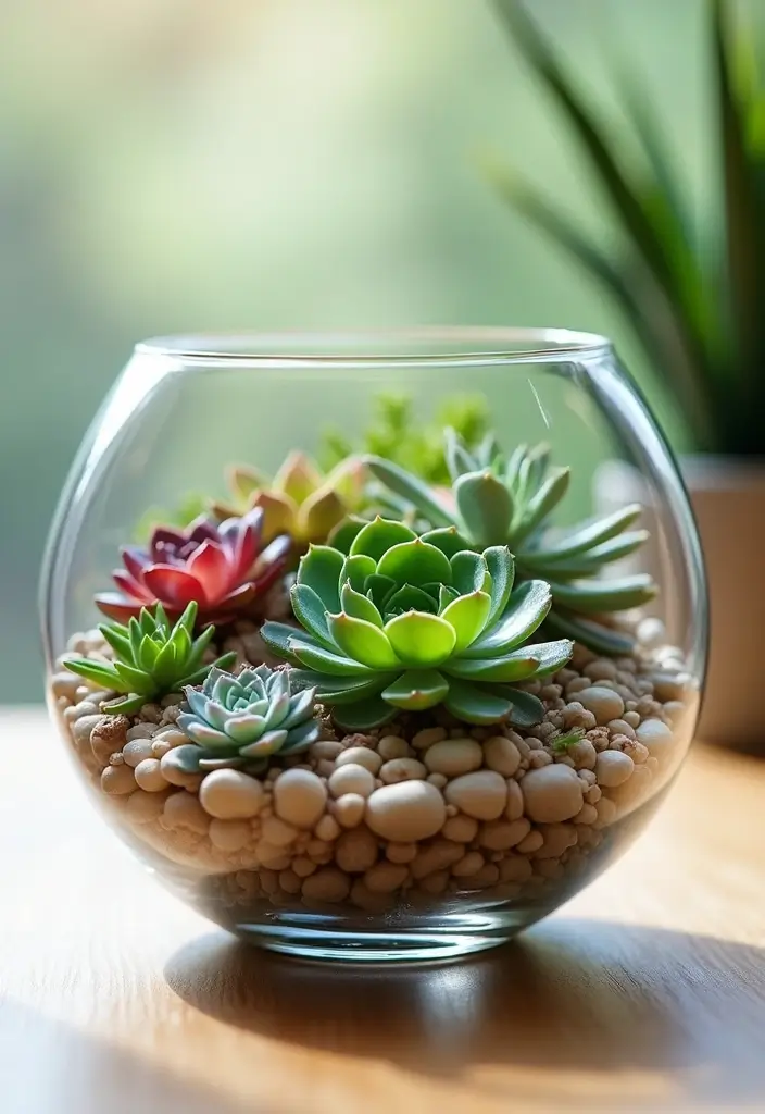 25 Large Glass Bowl Decor Ideas for Tabletop Elegance - 1. Natural Elegance with Succulents
