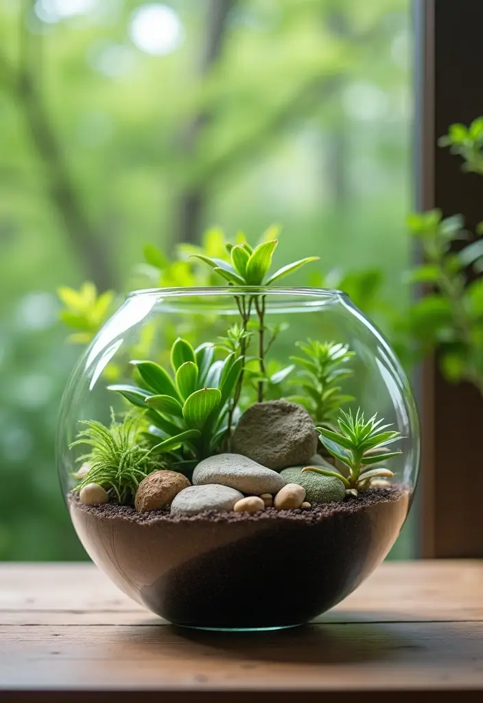 25 Large Glass Bowl Decor Ideas for Tabletop Elegance - 15. Terrarium in a Bowl