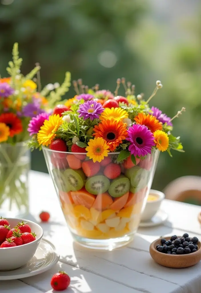 25 Large Glass Bowl Decor Ideas for Tabletop Elegance - 17. Bright and Bold Color Layers