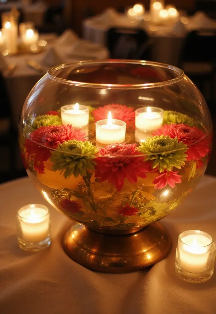 25 Large Glass Bowl Decor Ideas for Tabletop Elegance - 25. Elegant Wedding Centerpiece