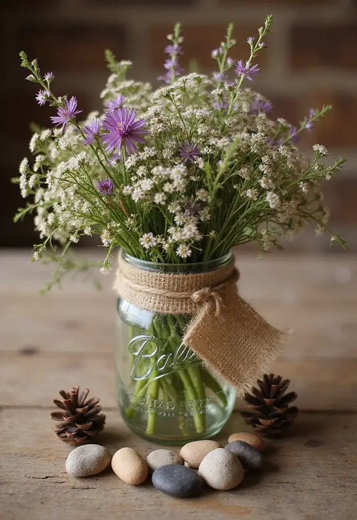 25 Recycled Glass Vase Decor Ideas for Sustainable Homes 1 25 Recycled Glass Vase Decor Ideas for Sustainable Homes - 1. Rustic Table Centerpiece
