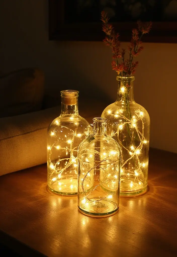 25 Recycled Glass Vase Decor Ideas for Sustainable Homes 49 25 Recycled Glass Vase Decor Ideas for Sustainable Homes - 15. Light Up Your Space