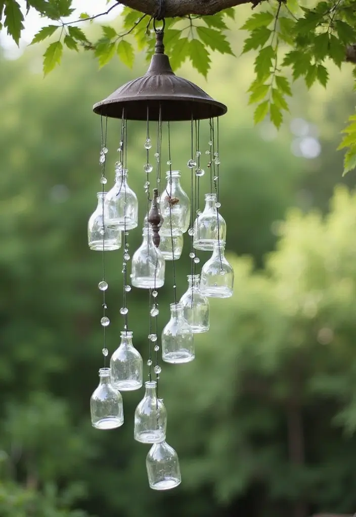 25 Recycled Glass Vase Decor Ideas for Sustainable Homes 56 25 Recycled Glass Vase Decor Ideas for Sustainable Homes - 16. Upcycled Wind Chime