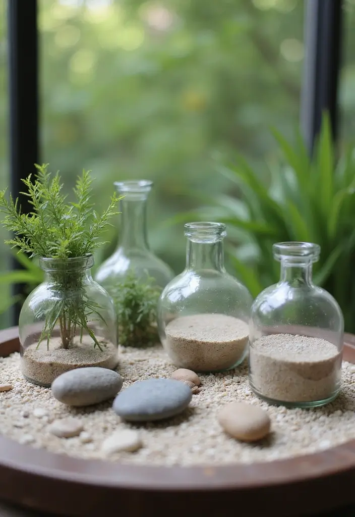 25 Recycled Glass Vase Decor Ideas for Sustainable Homes 57 25 Recycled Glass Vase Decor Ideas for Sustainable Homes - 17. Zen Garden Accents