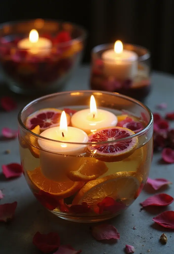 25 Recycled Glass Vase Decor Ideas for Sustainable Homes 4 25 Recycled Glass Vase Decor Ideas for Sustainable Homes - 2. Floating Candle Delight