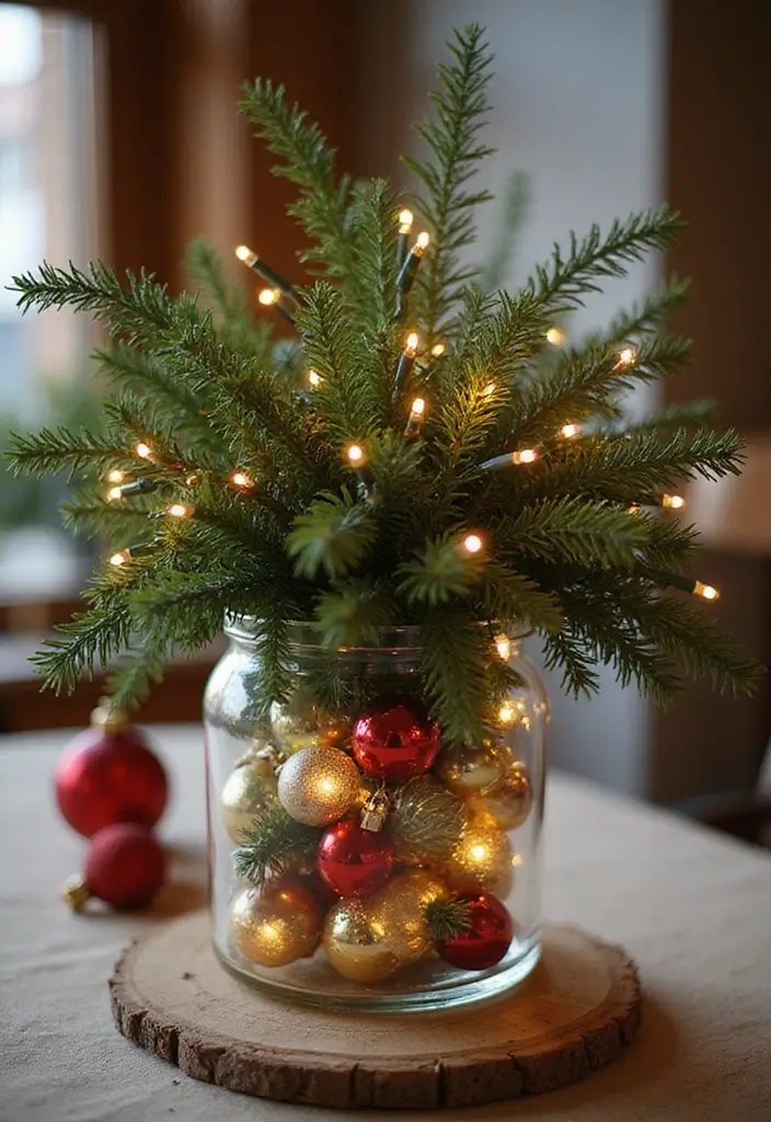 25 Recycled Glass Vase Decor Ideas for Sustainable Homes 32 25 Recycled Glass Vase Decor Ideas for Sustainable Homes - 8. Festive Holiday Decor