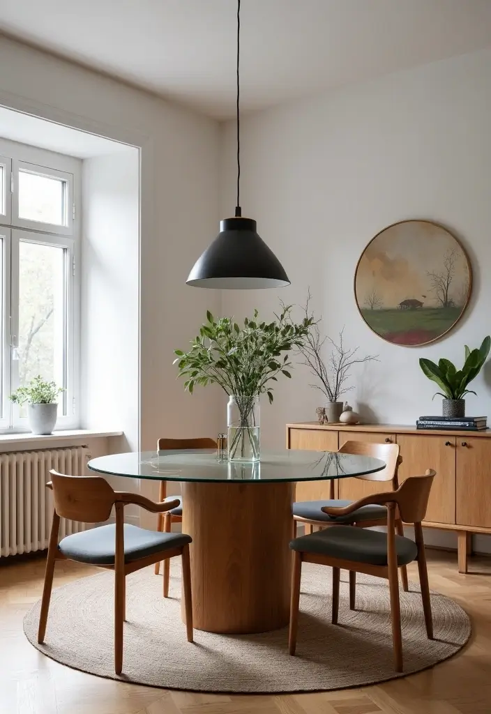 25 Round Glass Dining Table Decor Ideas That Feel Elegant and Airy 52 25 Round Glass Dining Table Decor Ideas That Feel Elegant and Airy - 14. Personal Touches