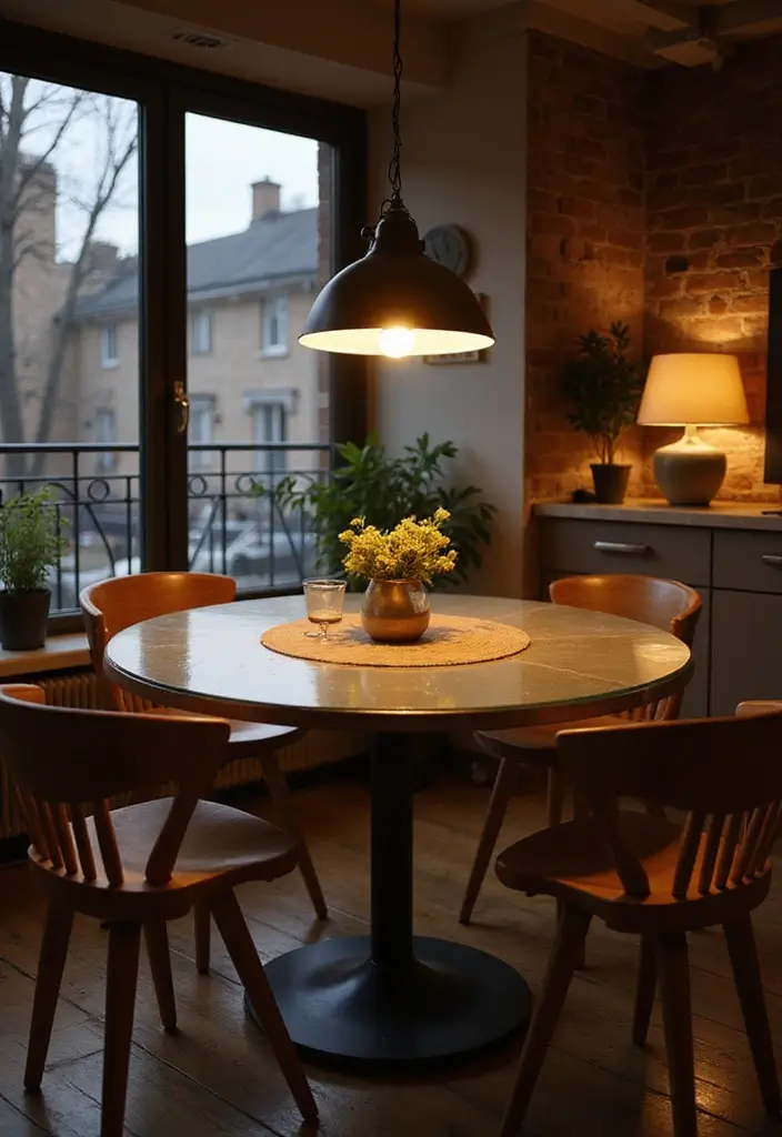25 Round Glass Dining Table Decor Ideas That Feel Elegant and Airy 75 25 Round Glass Dining Table Decor Ideas That Feel Elegant and Airy - 19. Cozy Lighting Options