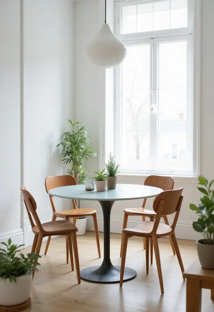 25 Round Glass Dining Table Decor Ideas That Feel Elegant and Airy 24 25 Round Glass Dining Table Decor Ideas That Feel Elegant and Airy - 6. Simple Greenery Accents