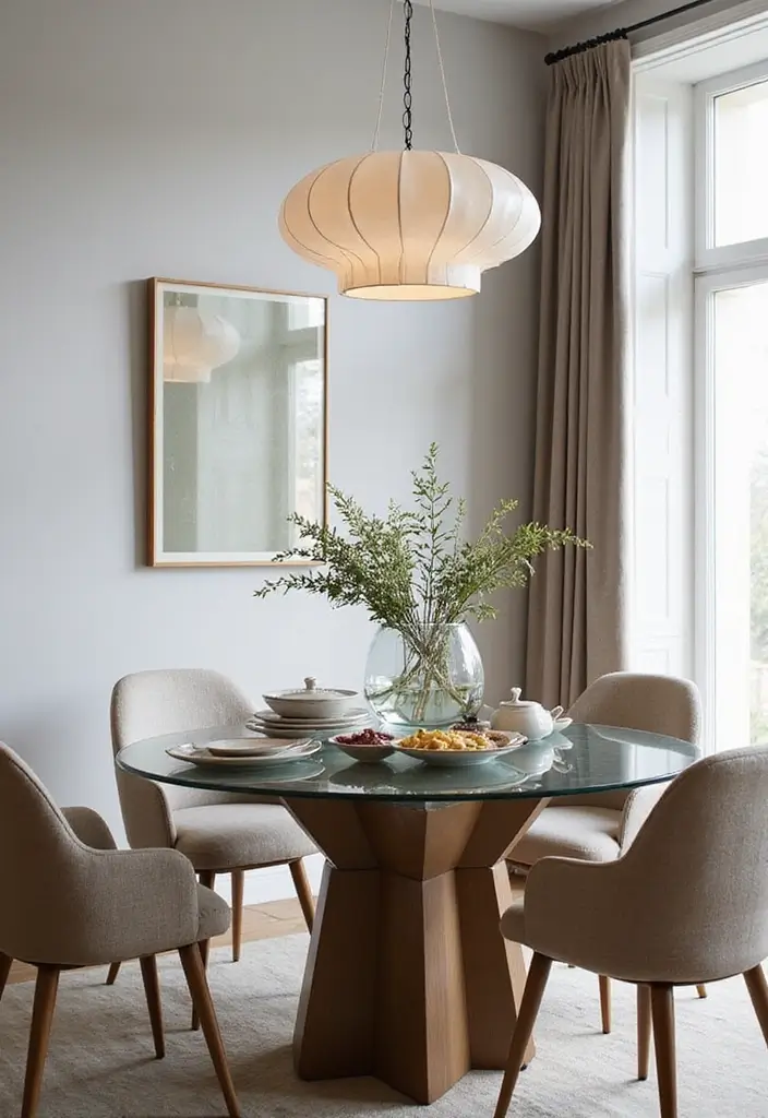 25 Round Glass Dining Table Decor Ideas That Feel Elegant and Airy 29 25 Round Glass Dining Table Decor Ideas That Feel Elegant and Airy - 9. Unique Serving Dishes