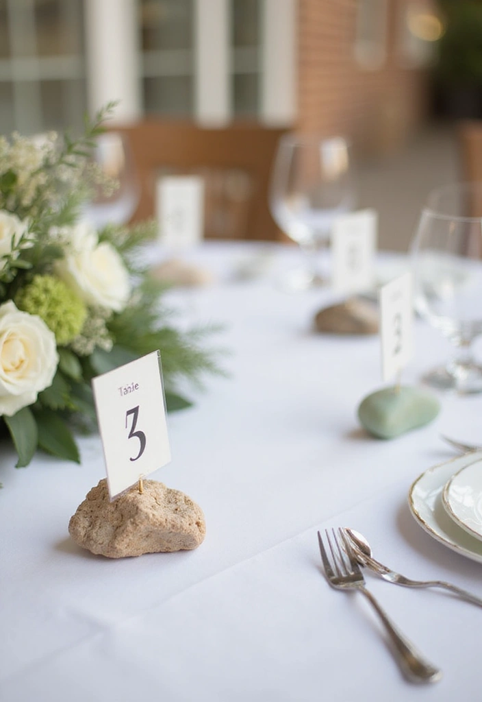 25 Sea Glass Wedding Table Decor Ideas for Coastal Celebrations - 10. Table Number Holders