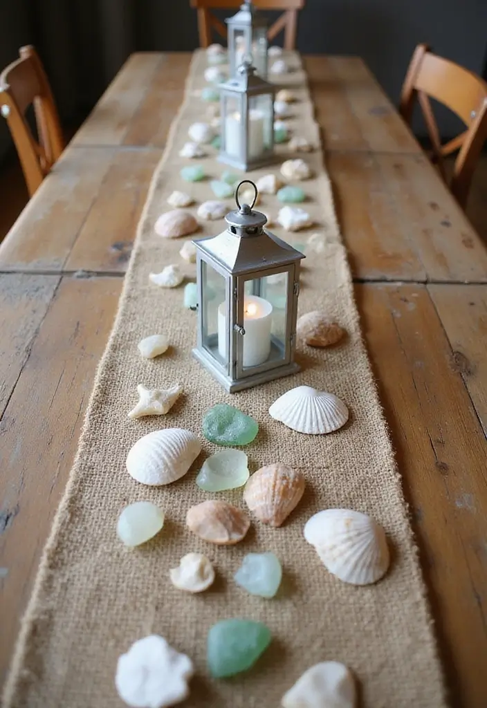 25 Sea Glass Wedding Table Decor Ideas for Coastal Celebrations - 2. Nautical Table Runners