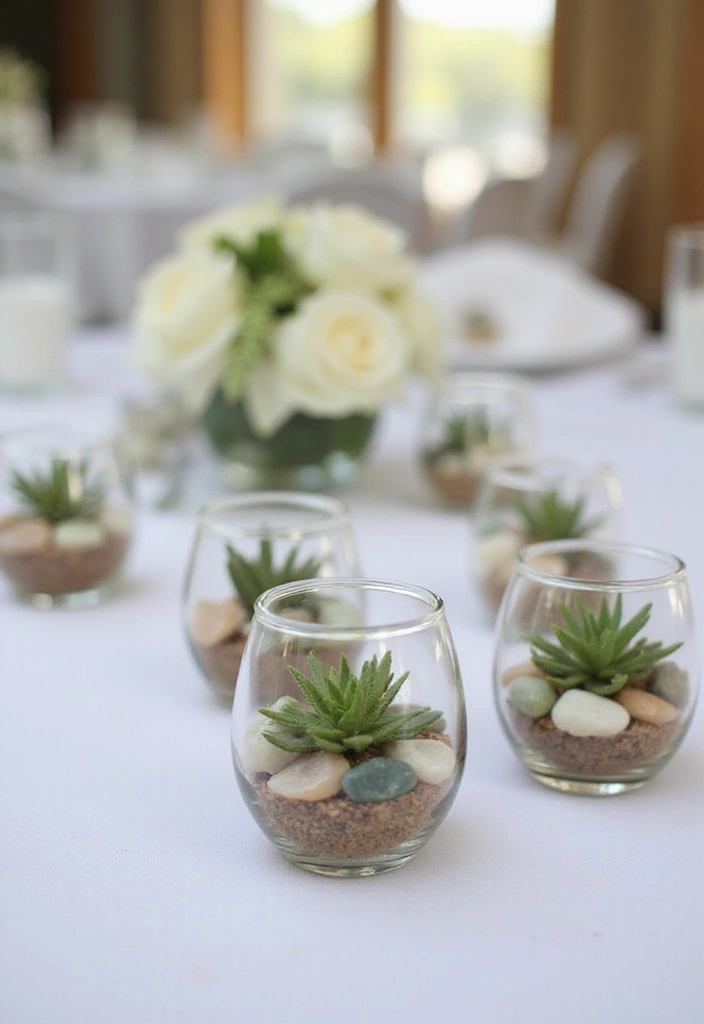 25 Sea Glass Wedding Table Decor Ideas for Coastal Celebrations - 22. Mini Sea Glass Terrariums