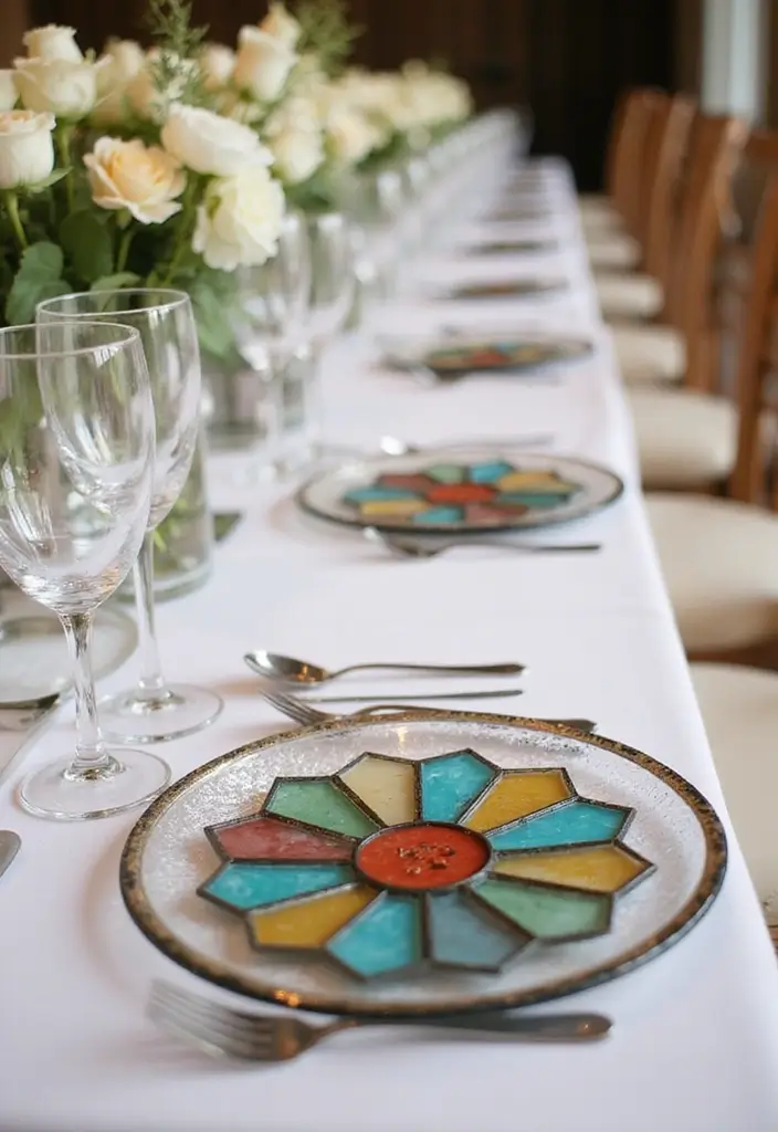 25 Stained Glass Wedding Table Decor Ideas for a Vintage Glow 18 25 Stained Glass Wedding Table Decor Ideas for a Vintage Glow - 6. Stained Glass Coasters for a Touch of Elegance