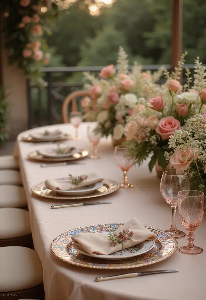 25 Stained Glass Wedding Table Decor Ideas for a Vintage Glow 27 25 Stained Glass Wedding Table Decor Ideas for a Vintage Glow - 9. Stained Glass Accented Tableware