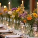 25 Wedding Table Decor Ideas Using Glass Bottles and Flowers