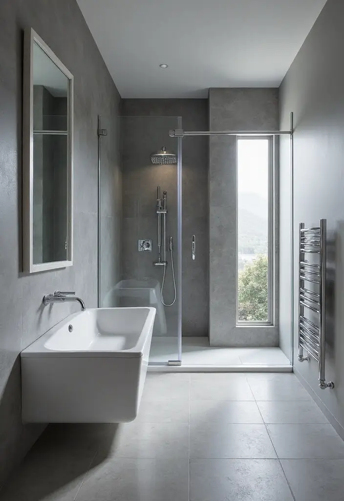 27 Bathroom Decor Ideas Featuring Glass Shower Doors for a Modern Touch - 11. Monochromatic Magic