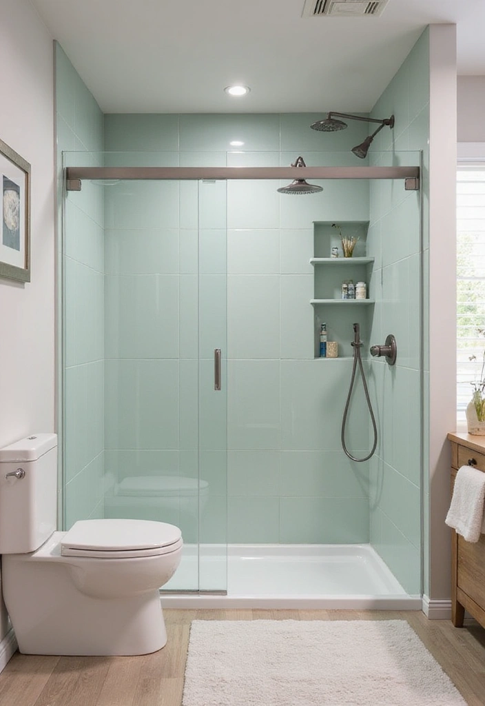 27 Bathroom Decor Ideas Featuring Glass Shower Doors for a Modern Touch - 25. Space-Saving Solutions
